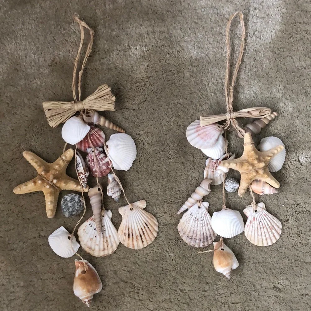 2 for $12! Seashell and raffia hanging doorway decor (set of 2) - Picture 2 of 14